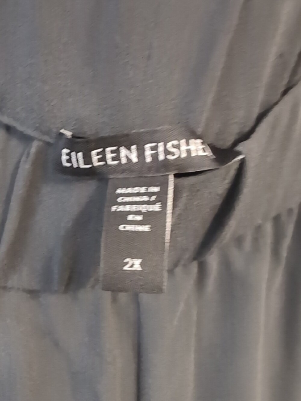 Eileen Fisher Dark Grey Silk Pants With Side Slits - Picture 2 of 6